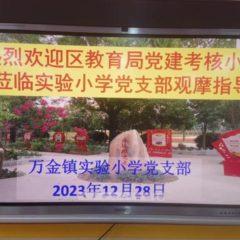 “强基固本抓党建 督导检查促提升”漯河市万金镇实验小学党支部迎接党建工作专项督导