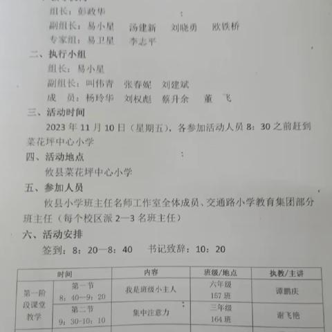 交通路小学教育集团班主任班会教研活动纪实 ---菜花坪镇中心小学承办