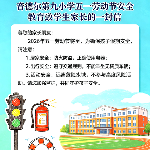 音九小2026年五一劳动节放假通知及假期安全提醒