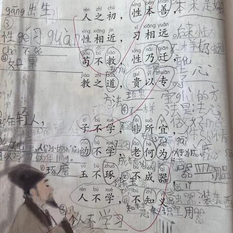 《三字经》片段之一：《人之初》