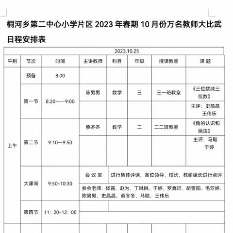 “ 课堂展示，以研促教”——桐河二小片区万名教师大比武