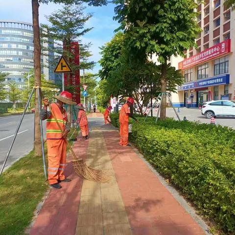 家宝公司潼湖生态智慧区市政道路环境卫生市场化服务项目节后卫生整治行动