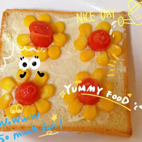 春日食光，把春天吃进肚子里！——童年幼儿园中班《花朵吐司》食育课