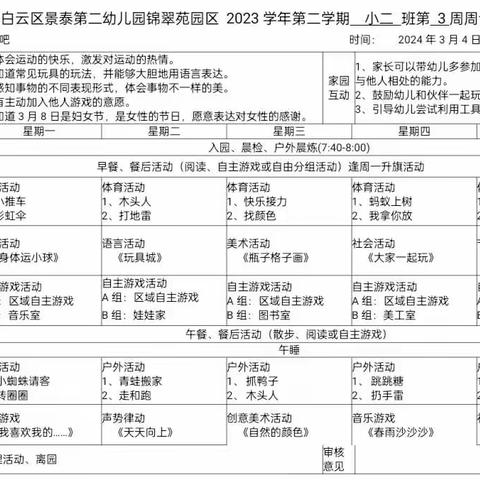 锦翠苑园区小二班第三周活动分享