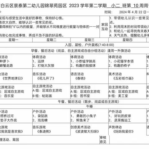 锦翠苑园区小二班第十周活动分享