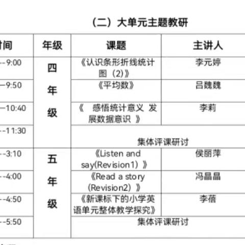 砥志研训大单元，笃行致远再成长——“大单元”专题联片教研活动