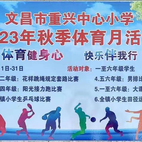 体育建身心  快乐伴我行—记文昌市重兴中心小学2023年体育月活动之花样跳绳比赛