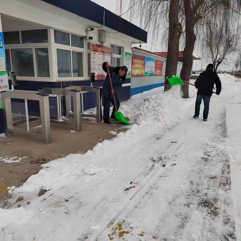 清扫积雪净校园 铲雪除冰保安全