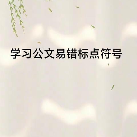 实习老师学习公文易错标点符号。