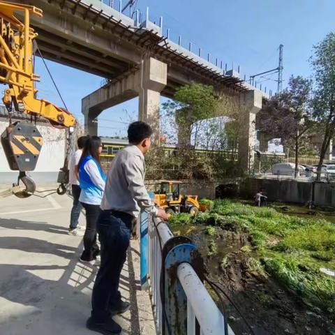 中大槐树街道开展河道清淤专项行动