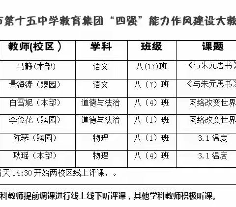 【儒雅·十五】同课异构竞风采，集团教研齐奋进——记银川市第十五中学教育集团同课异构课例研讨活动