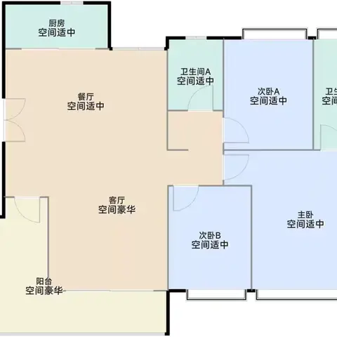 栖山悦府8月27号143平户型结构空间照片