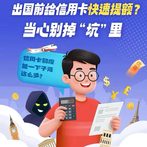 以案说险/风险提示 | 出国前给信用卡快速提额？当心别掉“坑”里！