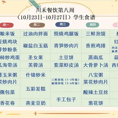 美好“食光”——临潼小学十月第三周美食回顾