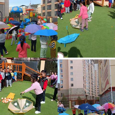 《伞花朵朵开》——延安市宝塔区第五幼儿园中班组十月份活动剪影