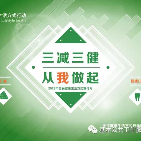 【学府社区卫生服务站健康教育】全民健康生活方式—“三减三健”从我做起