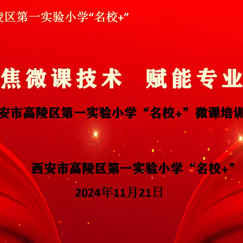 聚焦微课技术  赋能专业成长——西安市高陵区第一实验小学“名校+”微课培训活动纪实