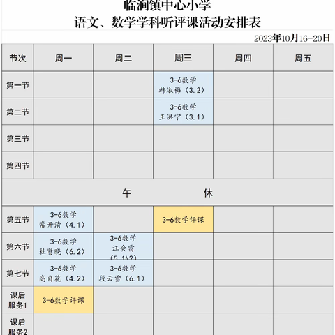 听课共学习，评课促成长——临涧镇中心小学三至六学段数学学科听评课活动