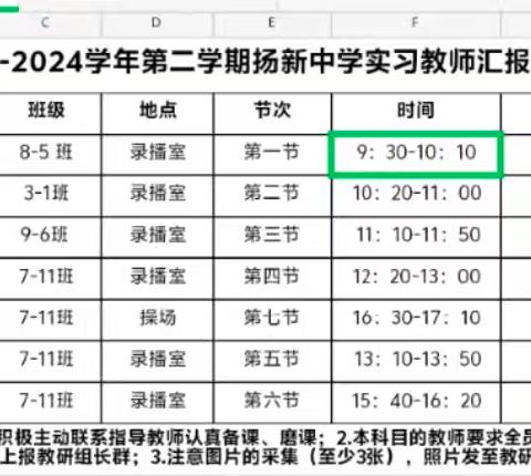 磨砺共成长，承道启新程 ---记新源县扬新中学2023-2024学年第二学期实习生汇报课活动