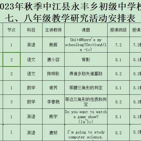 课堂展风采    教研促成长——永丰初中第十周教研活动纪实