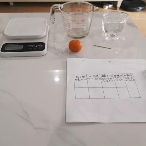 小小的橘子里藏着科学的味道一一橘子的密度测量。