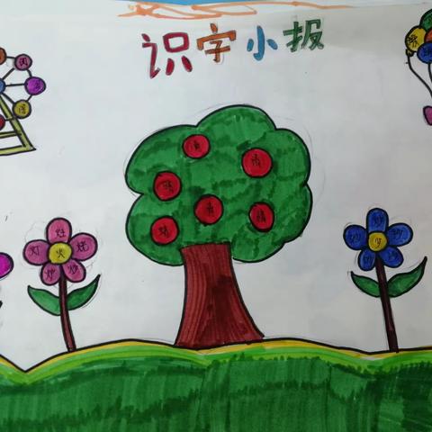 汉字，你好！记北门小学一（2）班识字小报展示