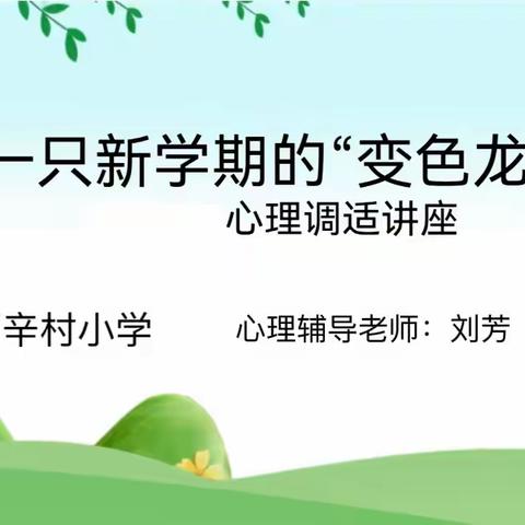 做一只新学期的“变色龙”——西辛村小学心理健康教育讲座