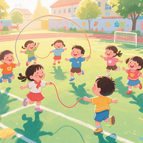 蘑菇班五彩缤纷的跳绳