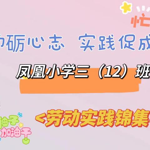 "劳动砺心志，实践促成长” ——凤凰小学三年级12班劳动实践活动锦集