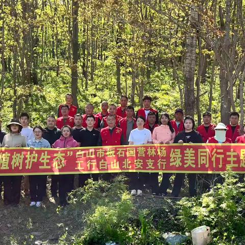 “党建聚合力 植树护生态”——工行白山北安支行与白山市板石国营林场联合开展主题党日活动