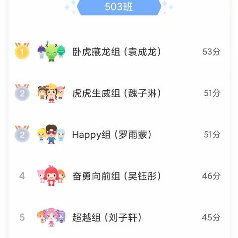 503班第五周小结