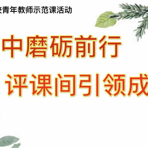 教学相长 共同成长      —亢村镇中心校第二期青年教师示范课活动