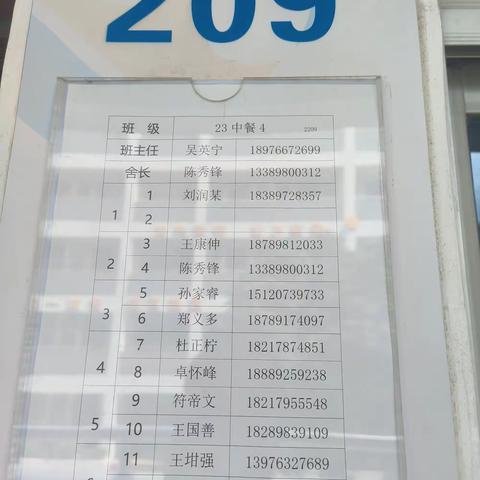 23中餐4班 2209 宿舍内务较差