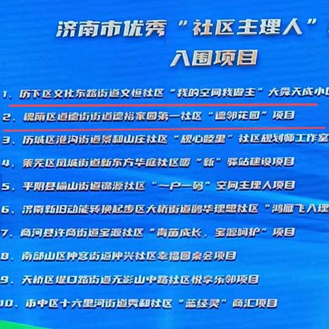 喜报！道德街街道“德邻花园”入围济南市优秀“社区主理人”项目名单