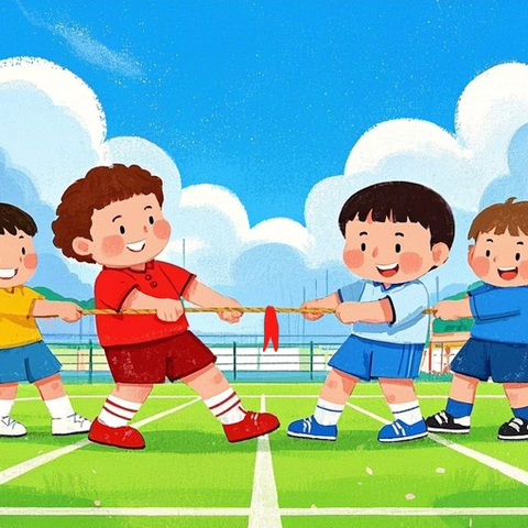 绳系童心，力聚少年 ‍——陈边学校拔河比赛
