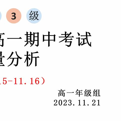 吉水中学2023级高一年级期中考试质量分析会