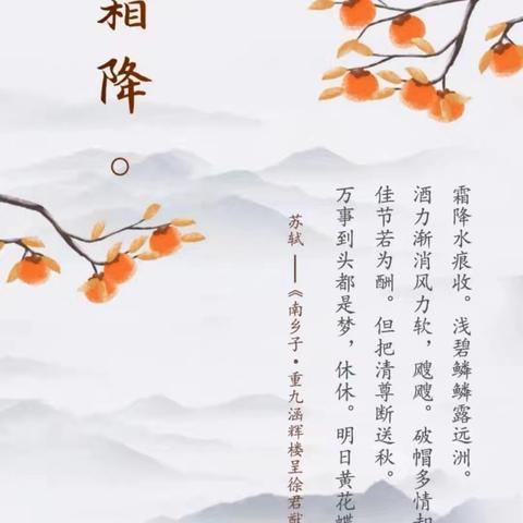 “霜降至，秋意浓”——东寨镇中心校附属幼儿园节气主题活动之霜降