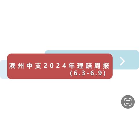 滨州中支2024年理赔周报 （6.3-6.9）