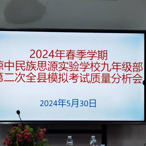 心有目标明得失  行有力量方致远——海南琼中民族思源实验学校2024年全县中考第二次模拟考试质量分析会