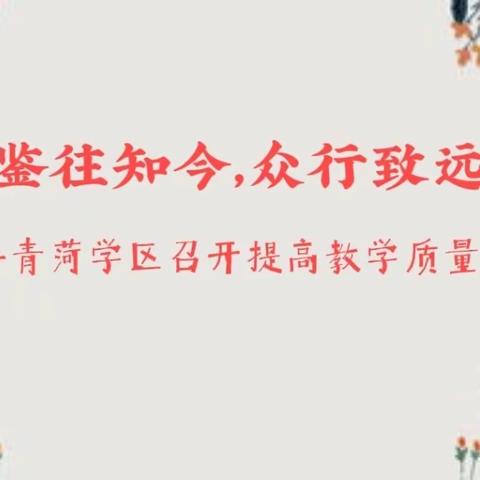 鉴往知今，众行致远 ——青菏学区召开2024年春季提高教学质量工作会