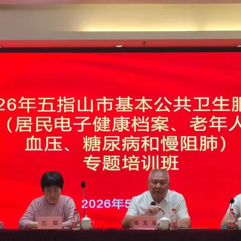 举办2026年五指山市基本公共卫生服务项目（居民电子健康档案、老年人、高血压、糖尿病和慢阻肺）专题培训班