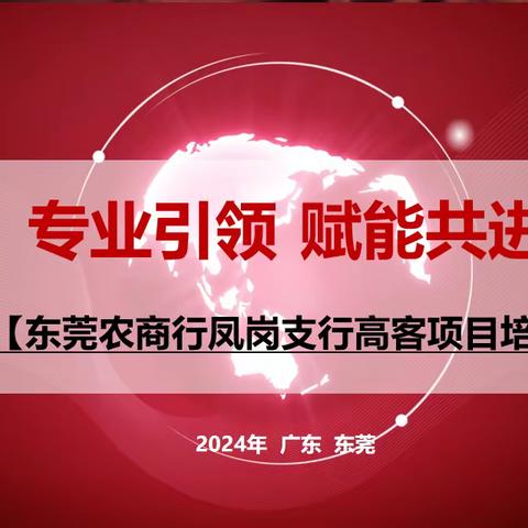 “专业引领，赋能共进”东莞农商行凤岗支行高客项目培训