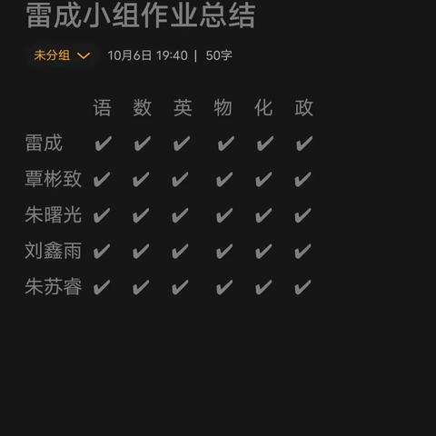 雷成小组作业总结