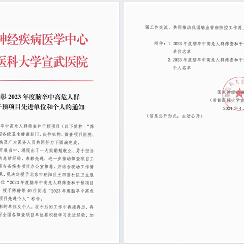 海口市人民医院获得全国脑卒中项目先进单位