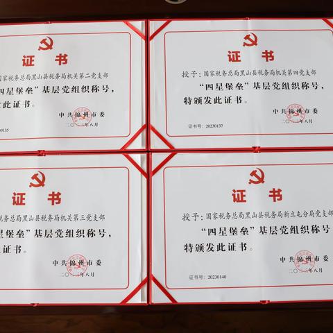 喜报：“红色领航星级堡垒再创辉煌 税映黑山锚定航向砥砺奋进”——黑山县税务局多家基层党支部获得星级堡垒荣誉称号