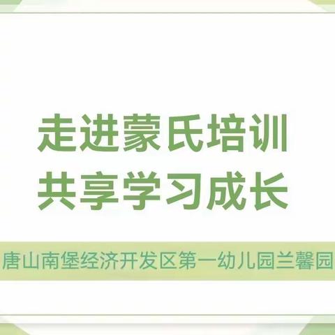 力学笃行  屡践致远——南堡一幼兰馨园教师蒙氏教育培训活动纪实（二）