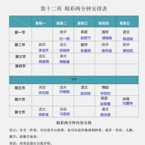 明晖班第11周周末家话