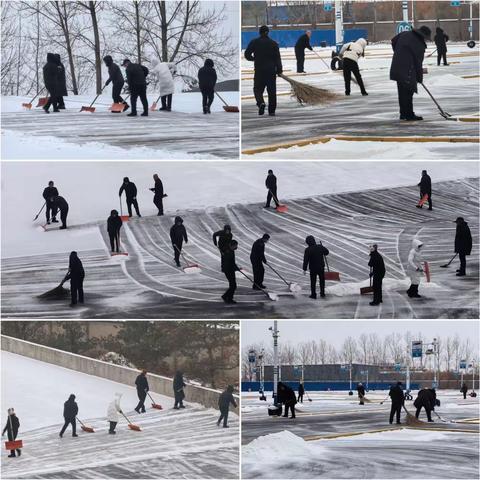 玉田考试场清扫积雪为学员考试保驾护航