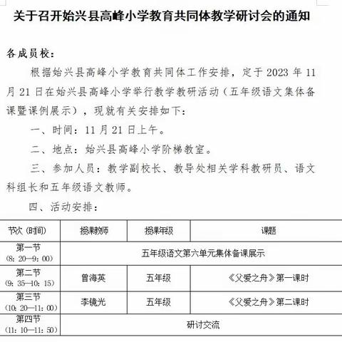 集体备课促成长  砥砺前行同绽放 ——记始兴县高峰小学集团校集体备课交流研讨活动