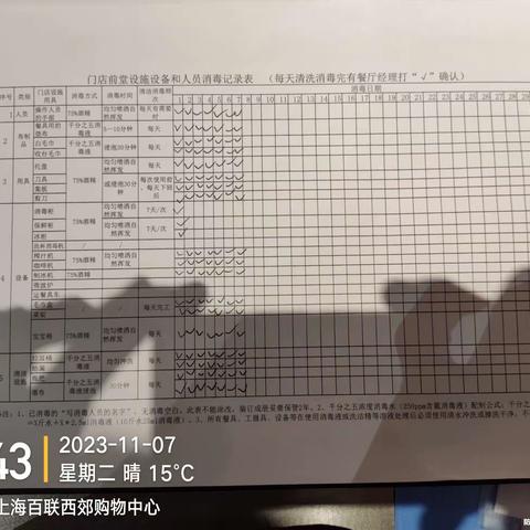 长宁西郊百联MC餐厅2023年11月7日